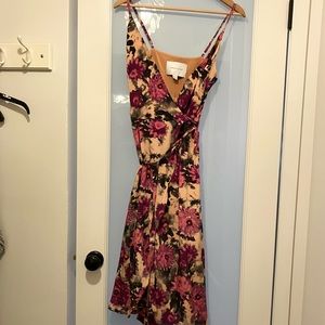 Amour Vert midi floral silk wrap dress. Size XS
